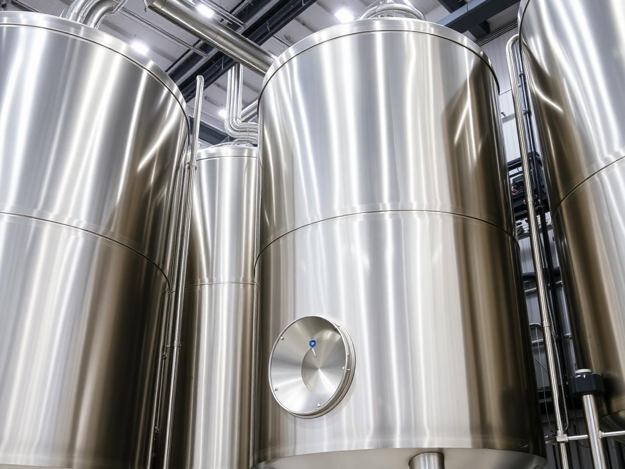 Stainless steel storage tanks at the Al Farah workshop