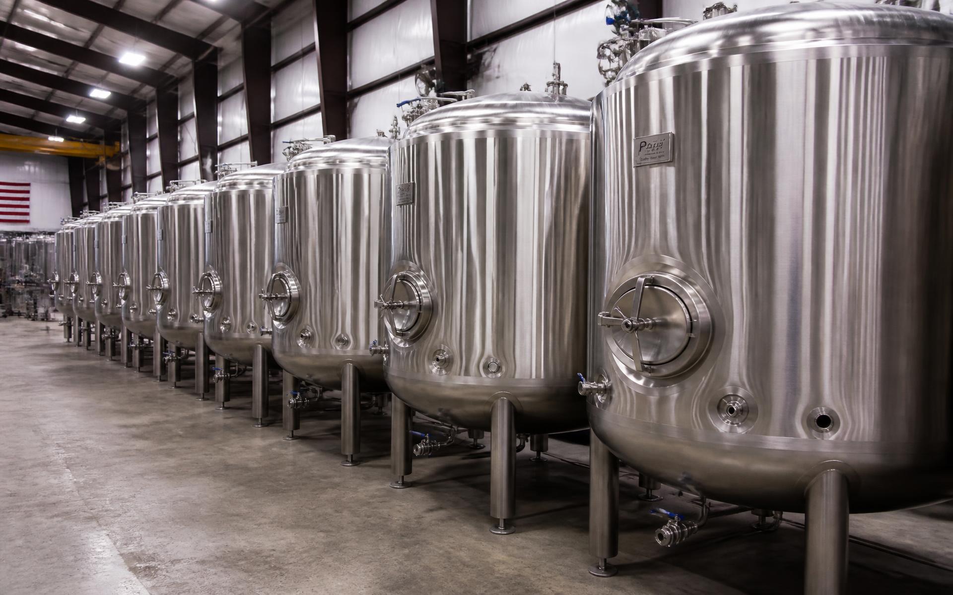 Stainless steel storage tanks fabricated at the Al Farah workshop